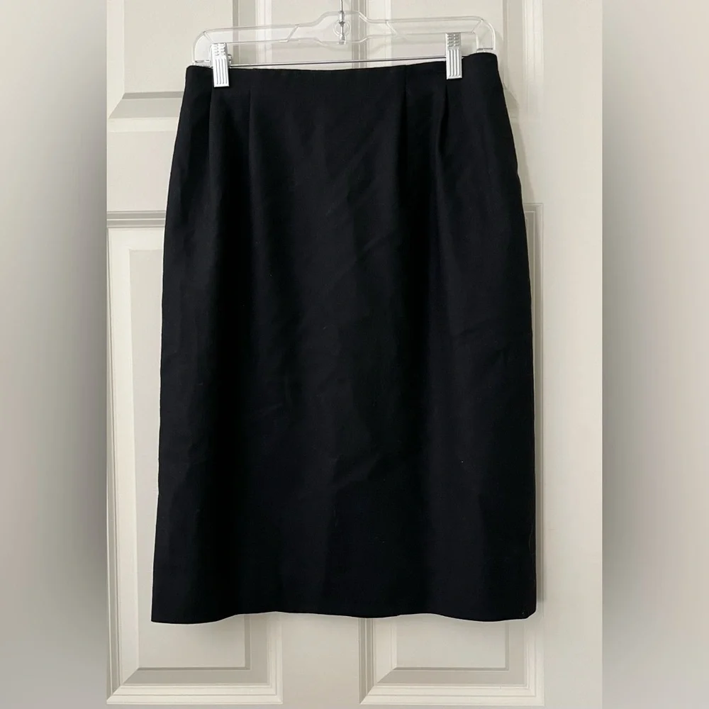 Vintage Pendleton Women’s Black Wool lined High waisted pencil skirt classic 10